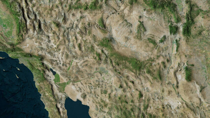 Arizona, United States - outlined. Satellite