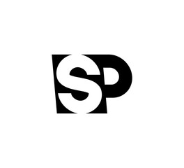 Initial letters Logo black positive/negative space SP