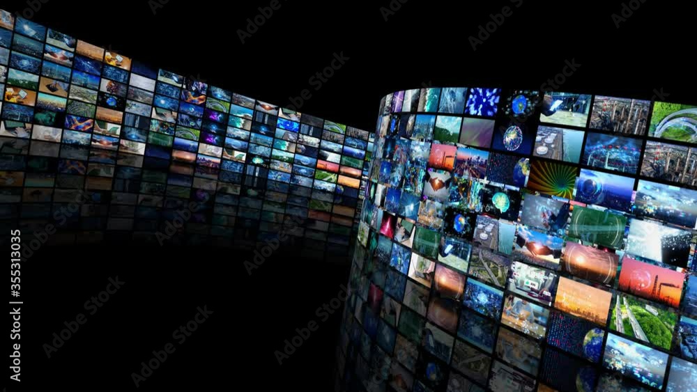 Poster Visual contents concept. Social networking service. Streaming video. communication network.