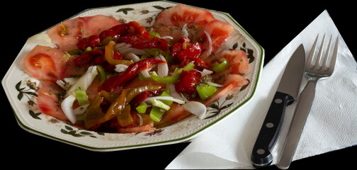 picadillo con tomates y pimientos