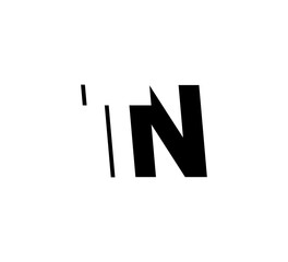 Initial letters Logo black positive/negative space TN