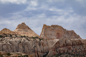 Fototapeta na wymiar Beautiful landscape along the Cassidy Arch Trail of Capitol Reef National Park