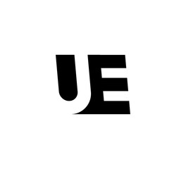 Initial letters Logo black positive/negative space UE