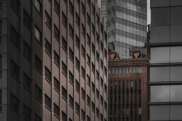 Fototapeta premium Hong Kong Business Building Closed up; Black and Golden color