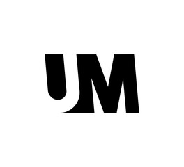Initial letters Logo black positive/negative space UM