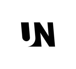 Initial letters Logo black positive/negative space UN