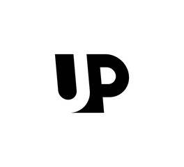 Initial letters Logo black positive/negative space UP