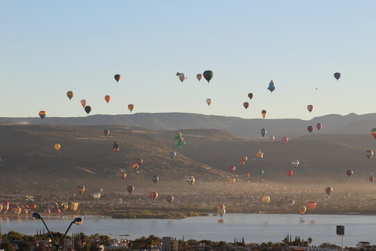 Fotografias panoramicas del Festival Internacional del Globo en Le&oacute;n Guanajuato M&eacute;xico 