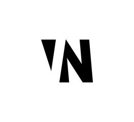 Obraz premium Initial letters Logo black positive/negative space VN