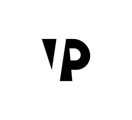 Initial letters Logo black positive/negative space VP