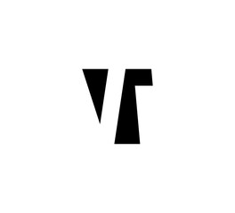 Obraz premium Initial letters Logo black positive/negative space VT