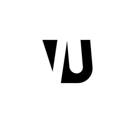 Initial letters Logo black positive/negative space VU