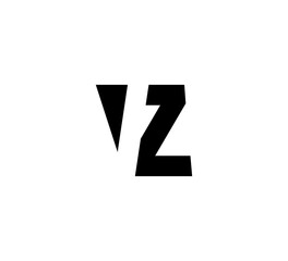 Initial letters Logo black positive/negative space VZ