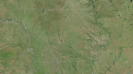 Iowa, United States - outlined. Satellite