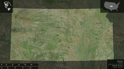 Kansas, United States - composition. Satellite