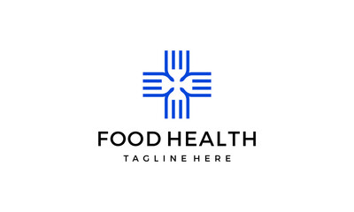 Obraz premium fork food medical health logo design concept