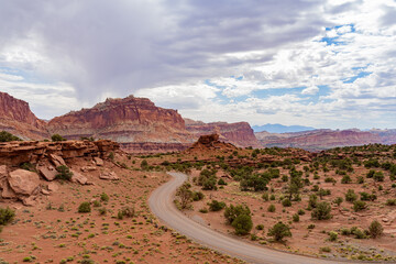 Beautiful landscape around the Panorama Point of Capitol Reef National Park