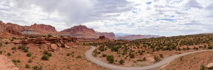 Beautiful landscape around the Panorama Point of Capitol Reef National Park