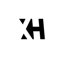 Initial letters Logo black positive/negative space XH