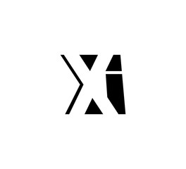 Initial letters Logo black positive/negative space XI