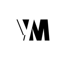Initial letters Logo black positive/negative space YM