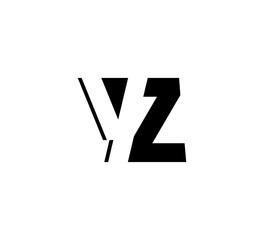 Initial letters Logo black positive/negative space YZ