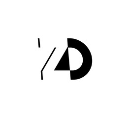 Initial letters Logo black positive/negative space ZD