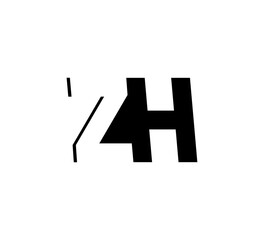 Initial letters Logo black positive/negative space ZH