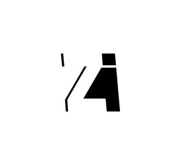 Initial letters Logo black positive/negative space ZI