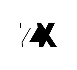 Initial letters Logo black positive/negative space ZX