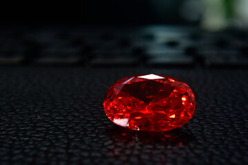 
Red gem
Is an oval ruby ​​gemstone
Shiny and beautiful for jewelry making