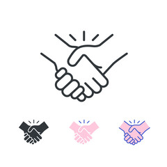Join hands to fight together,
hand in hand, Two hands support each other for teamwork. Handshake in Friendship of cooperation.Collaboration icon. Vector illustration. Design on white background. EPS10