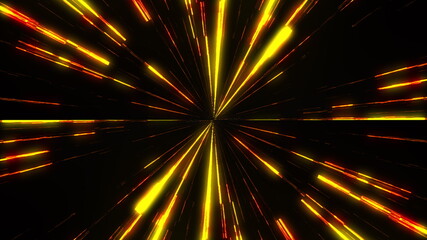 Fast bright neon lines, computer generated. 3d rendering abstract background with energy flow and beams