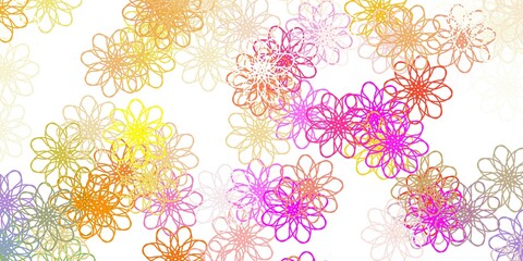 Fototapeta na wymiar Light Multicolor vector natural backdrop with flowers.