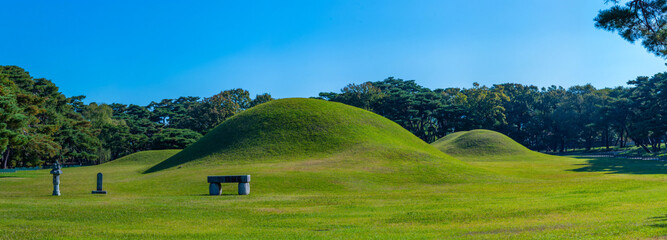 Silla Oreung royal tombs at Gyeongju, Republic of Korea