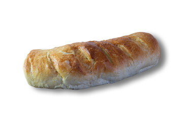 handmade homemade bread. Isolated on white background.