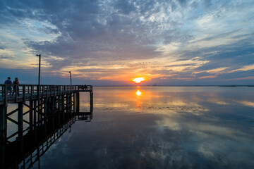 sunset on the pier