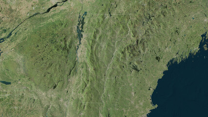 Vermont, United States - outlined. Satellite