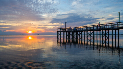 sunset on the pier