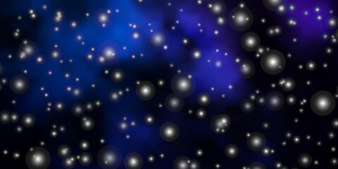 Dark Pink, Blue vector background with colorful stars. Modern geometric abstract illustration with stars. Best design for your ad, poster, banner.