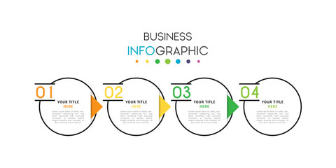 Business infographic element with options, steps, number vector template design