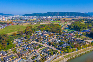 Aerial view of Gyeongju Gyochon Traditional Village at Gyeongju, Republic of Korea