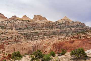Beautiful landscape along the Cassidy Arch Trail of Capitol Reef National Park