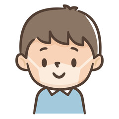 マスク日焼けした男の子のイラストレーション