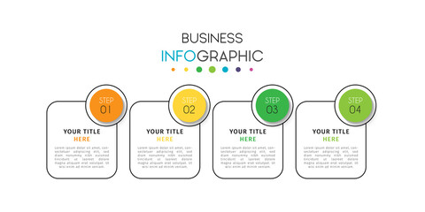 Business infographic element with options, steps, number vector template design