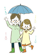 雨の日の夫婦・カップル