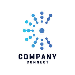 Initial Letter C line logo Connected circle symbol