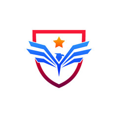 Eagle and shield logo in vector