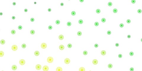 Light Green, Yellow vector natural layout with flowers.