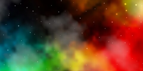 Dark Multicolor vector pattern with abstract stars. Shining colorful illustration with small and big stars. Theme for cell phones.